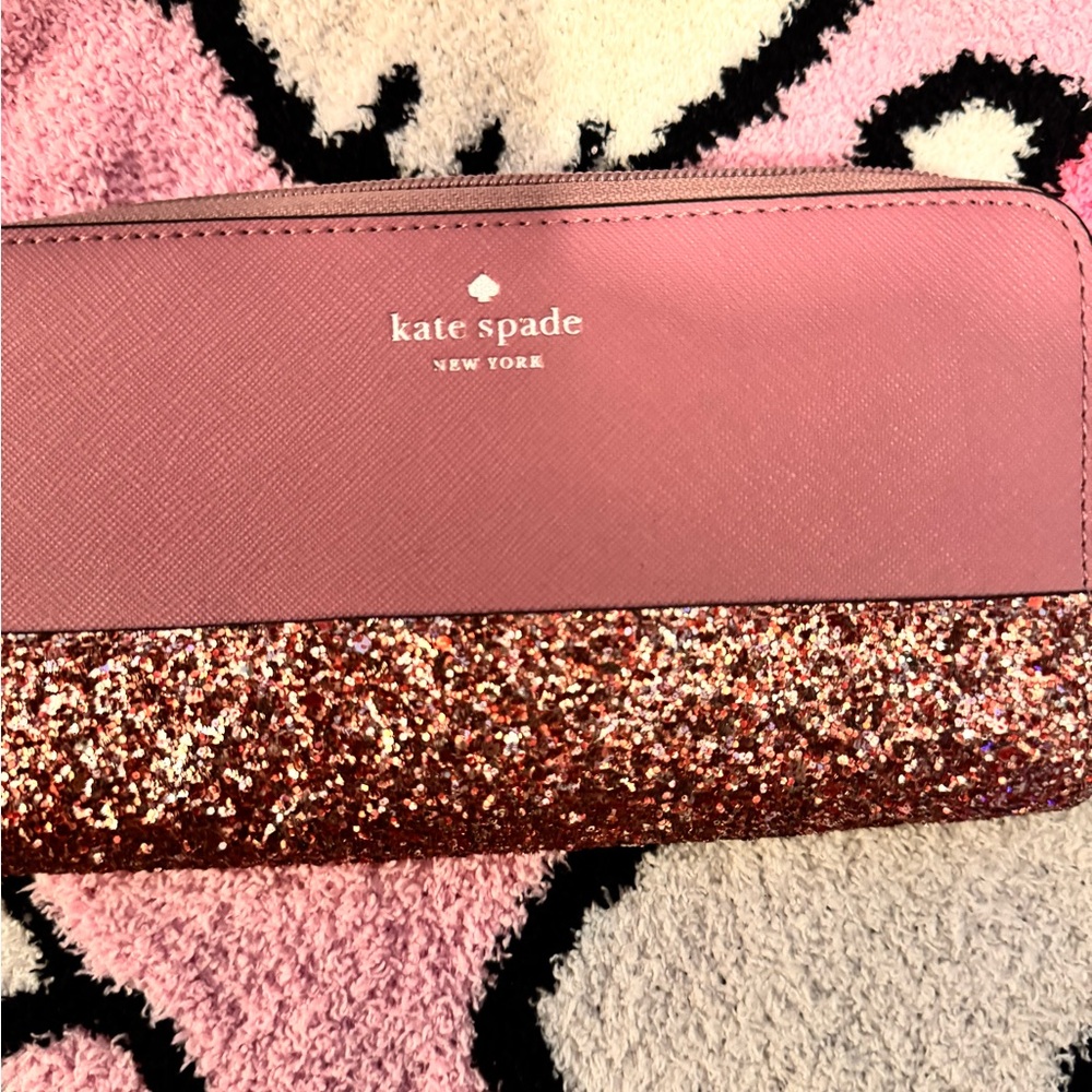 Kate Spade Rose Glitter Wallet